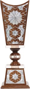 Brûleur à encens Mabkhara en bois fait main avec incrustation de nacre et insert en laiton, brûleur à oud traditionnel pour cadeaux de Ramadan, articles de table - Product Image 4