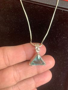 Colgante Clásico de Boda Hecho a Mano con Topacio Azul de Calidad AAA, Bañado en Plata Alemana y Engaste de Garra para Mujer - Product Image 2