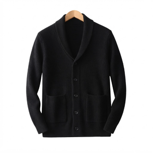 Cardigan scolaire personnalisé, col en V, boutonné, tricoté, uniforme, logo brodé, marque privée, vente en gros, cardigans pour hommes - Product Image 3