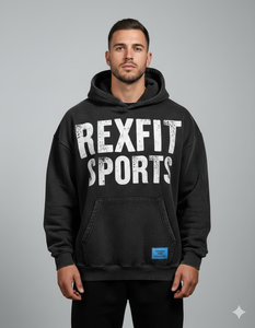 <b>Brown</b> Rexfit Sports Oversized Cotton <b>Fleece</b> Hoodie With Front Pocket Heavyweight Casual Streetwear For Men And Women Pullover - Product Image 3