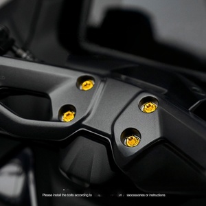 Perno para Soporte Lateral de Motocicleta, Señal de Advertencia Reflectante Retro, Fijación de Montaje, Diámetro 59mm, Acero Dorado, Cabeza Hexagonal GR5 - Product Image 6