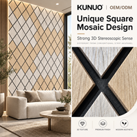 Panneau acoustique décoratif en bois de noyer et diamant, lambris mural en losange pour hall d'hôtel et intérieur de studio haut de gamme