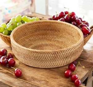 Bandeja de Servir de Ratán Ecológica, Tejida a Mano, Natural, Elegante, Organizador de Cocina para el Hogar, Venta al Por Mayor - Product Image 1