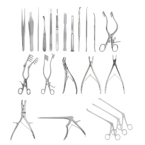 Instrumentos Neuroquirúrgicos para Craneotomía, para la Extracción de Piezas Óseas del Cráneo, Juego de 86 Piezas - Product Image 1