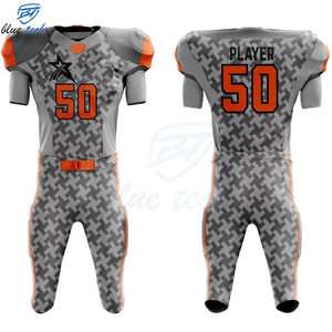 Men Custom American Football Uniform Sublimated Printed Short Football Jersey Pants Team Sportswear Custom Team Name Number OEM - Product Image 5