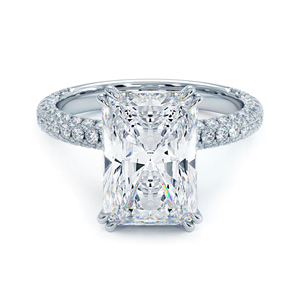Bague de fiançailles et de mariage en diamant radiant cultivé en laboratoire certifié IGI, 4,75 carats, or jaune 14 carats, bijou cadeau pour fête - Product Image 4