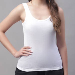 Camiseta sin mangas de punto acanalado informal para mujer, personalizada, de ajuste ceñido, transpirable, de secado rápido, ecológica, de algodón y fibra de bambú, con cuello redondo. - Product Image 5