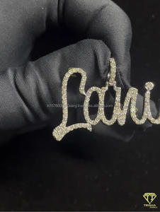 Pendentif personnalisé « Louni » serti de diamants de laboratoire, collier hip-hop pour homme et femme - Product Image 5