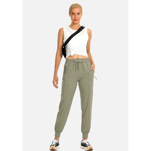 2025 femmes poussiéreux vert XXL Joggers pantalon léger séchage rapide entraînement athlétique survêtement pantalon fermeture éclair randonnée vêtements - Product Image 3