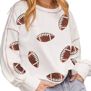 Sudadera de Lentejuelas con Diseño de Fútbol Americano para Fanáticos Universitarios, Tendencia para el Día del Partido |   Colección Elite Varsity Boutique, Fabricación de Ropa Deportiva Personalizada - Product Image 6