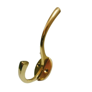 Elegant Metal Wall <b>Hook</b> Heavy-Duty Single Coat <b>Hook</b> for Home Bathroom Clothing Storage Usage Installation with Drill - Product Image 1