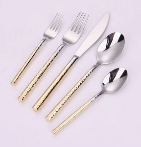 Ensemble de couverts contemporains en acier inoxydable de qualité supérieure, ustensiles durables pour la table, la cuisine, les restaurants et les hôtels. - Product Image 4