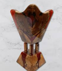 Handcrafted <b>Wood</b> <b>Slice</b> Incense Holder with Gold Metal Insert Minimalist Aromatherapy Burner <b>for</b> Yoga and Meditation - Product Image 6