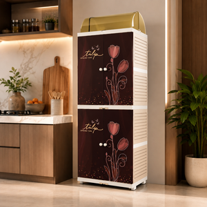Nandos Tulip Plastic <b>Dish</b> <b>Rack</b> Cabinet with Water Drainage Suitable For Kitchen Organizing and Utensil/Cutlery Storage - Product Image 1