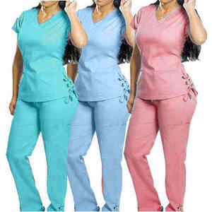 Ensemble de tenues médicales personnalisées pour femmes, coupe ajustée extensible, pour infirmières, médecins, chirurgiens, cliniques dentaires et personnel hospitalier - Product Image 1