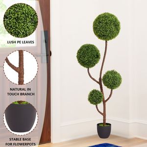 2025 High Quality 150cm <b>Artificial</b> Boxwood Topiary Ball <b>Tree</b> Green Indoor/<b>Outdoor</b> Spiral Decoration 1pcs/set - Product Image 3