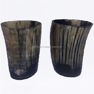 Verre Viking en corne de buffle et chope de bière blanche Verre à corne à boire avec corne polie à la main d'Inde par RF Crafts - Product Image 2