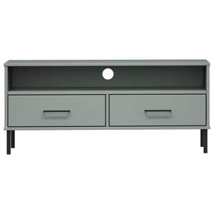 Mueble de TV Rectangular de Madera de Pino Sólido Gris, Elegante Soporte para Televisor - Product Image 4