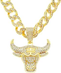 Custom Made VVS Lab Grown Diamond Bull Head Pendant Hip Hop Rapper Bling Style Pendant Iced Out 925 Silver Pendant Necklace - Product Image 4