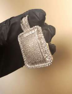 Pendentif personnalisé en diamant de laboratoire Iced Out pour hommes et femmes, bijoux hip-hop rock pour hommes, pendentif personnalisé en argent 925 Iced Out pour cadeau - Product Image 2