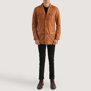 Wholesale Fashion Design <b>Men's</b> Autumn Winter Oversized PU Leather Biker <b>Jacket</b> Coats - Product Image 5