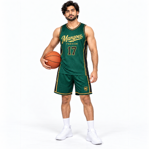 Nuevo Conjunto Deportivo de Baloncesto con Cuello y Aberturas en los Brazos en Contraste, Corte Atlético, 100% Poliéster, Transpirable, de Secado Rápido, Diseñado para Adultos - Product Image 2