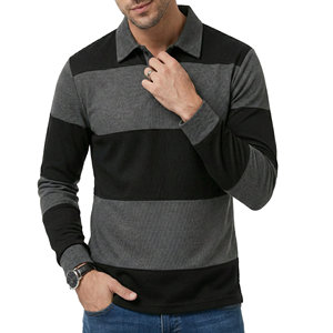 Chemises polo à manches longues pour hommes de qualité supérieure, rayées, en piqué, personnalisables, vêtements d'équipe, livraison rapide, vente en gros de chemises polo pour hommes - Product Image 6