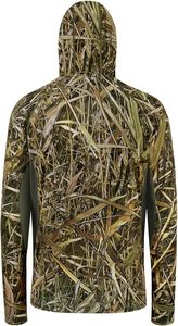 Mens Long Sleeve <b>Lightweight</b> Winter Fishing <b>Hoodie</b> with Pocket Breathable Polyester/Cotton Fabric - Product Image 2
