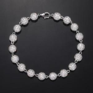 Trendy Moissanite Chain <b>Bracelet</b> with <b>Charm</b> Details in 925 <b>Silver</b> Shimmering Link Jewelry for Fashion Lovers and Gifting - Product Image 5