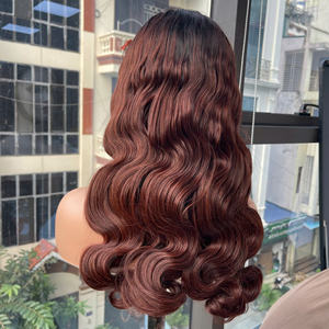 Wholesale Price 100% Raw Virgin Vietnamese Human Lace Wig Body Wave <b>Ombre</b> Brown Color Super Double Drawn Hair Extensions - Product Image 6