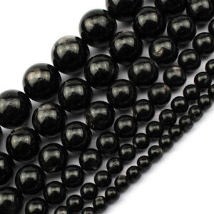 Aamna Gems Natural Hypersthene Stone Beads Tumbled Chips <b>Black</b> <b>Polished</b> Oval Cut Loose Beads for Jewelry Making DIY - Product Image 1