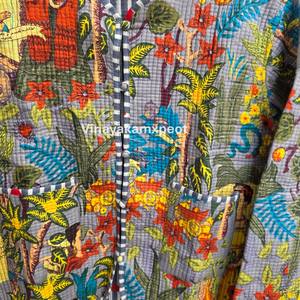 Veste matelassée écologique brodée de fleurs colorées, respirante en coton, faite à la main pour femme, prix usine, collection 2026 à succès - Product Image 6