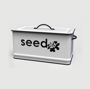 <b>Seed</b> Rectangle <b>Storage</b> Container With Lid Airtight Freshness Preservation Kitchen Use Metal Enameled Minimalist Design - Product Image 5