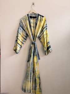Robes longues bohèmes d'été, kimono vintage en soie de sari, robes faites à la main - Product Image 1