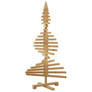 Árbol de Navidad de Madera de Pino Sólido de 47.24 Pulgadas en Color Marrón con Base, Árboles de Navidad Sólidos - Product Image 6