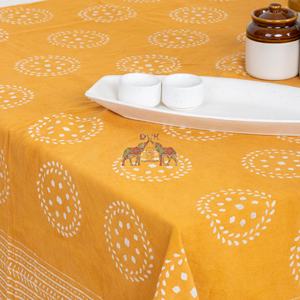 Mantel de algodón con estampado floral indio Dabu, mantel rectangular francés, cubierta para mesa de comedor. - Product Image 4