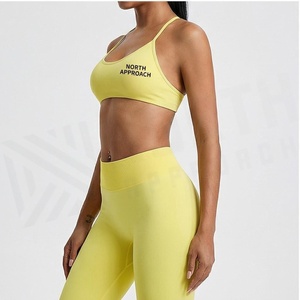 Conjunto de Yoga de 2 Piezas North Approach, Top Corto de Manga Larga, Leggings de Cintura Alta, Color Borgoña Sólido, Spandex, Poliéster, Ropa Deportiva Elástica - Product Image 3