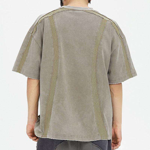 เสื้อยืดทรงบ็อกซี่สำหรับผู้ชาย เสื้อยืดเนื้อหนา พิมพ์ลายกราฟิก คอวี ทรงครอป ทรงบ็อกซี่ สกรีนลายตามสั่ง - Product Image 3