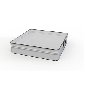Plateau de service carré en métal avec couvercle, design minimaliste, couleur unie, vaisselle et assiettes - Product Image 1