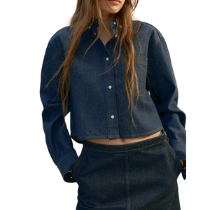 เสื้อเชิ้ตยีนส์ผู้หญิง ผ้าเดนิมเนื้อนุ่มสบาย ขายส่ง ปรับแต่งได้ ผ้าฝ้าย - Product Image 5