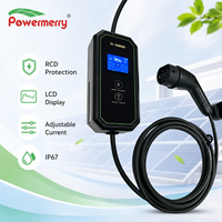 Chargeur EV portable 7kW 32A Mode 2 230Vac IP67 avec protection contre les fuites RCD, écran LCD et courant réglable pour la recharge à domicile
