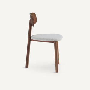 Elegante y Duradera Silla de Comedor de Madera de Nogal de Mediados de Siglo, Madera Maciza con Tapicería de Tela Premium, Muebles para el Hogar - Product Image 3