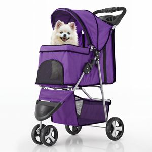 Cochecito de viaje para mascotas con parasol, cierre de cremallera y almohadilla de base extraíble, opciones hechas a medida - Product Image 1