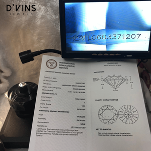 Diamant de laboratoire CVD D'vins Jewels E VS2 10.06CT, taille brillant rond, rempli, Surat, pour la fabrication de bijoux (vente en gros) - Product Image 3