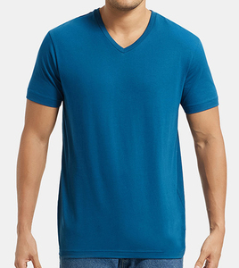 T-shirt en coton uni pour homme, coupe classique, léger, col rond, basique, pour impression personnalisée, OEM ODM - Product Image 1