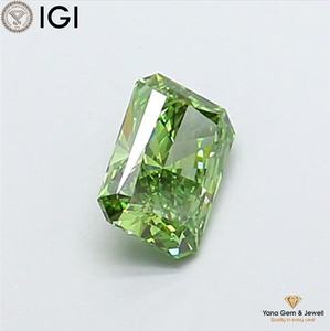 เพชรสีเขียวแฟนซีสดใส ความใสระดับ VVS2 พร้อมใบรับรอง IGI น้ำหนัก 1.51 กะรัต เพชร CVD ผลิตในห้องปฏิบัติการ ทรงเรเดียนท์ สำหรับเครื่องประดับที่มีสไตล์ - Product Image 3