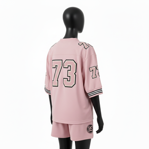 Women <b>Football</b> Short Set Premium Breathable Polyester Mesh 180GSM Smooth <b>Pink</b> Training Wear Custom Logo Women's Sets 100% Cotton - Product Image 5