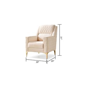 Sedia Luna in Stile Moderno Avorio per Soggiorno - Product Image 6