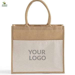 Thank You Jute Shopping Bags with Customizable Logo & Design Eco-Friendly Durable for Food & Tools - Product Image 2