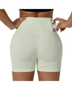 Short de sport pour femme 2 en 1 Short de course avec doublure intérieure Tissu à séchage rapide Taille haute élastique Gym Training Wear - Product Image 1